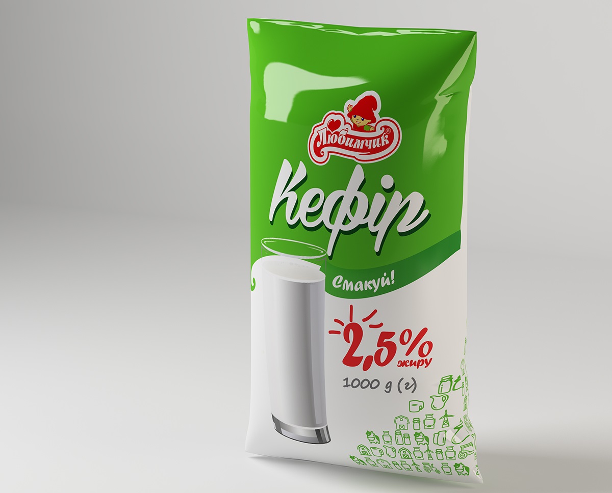 Кефір 2,5% 1000гр Любимчик